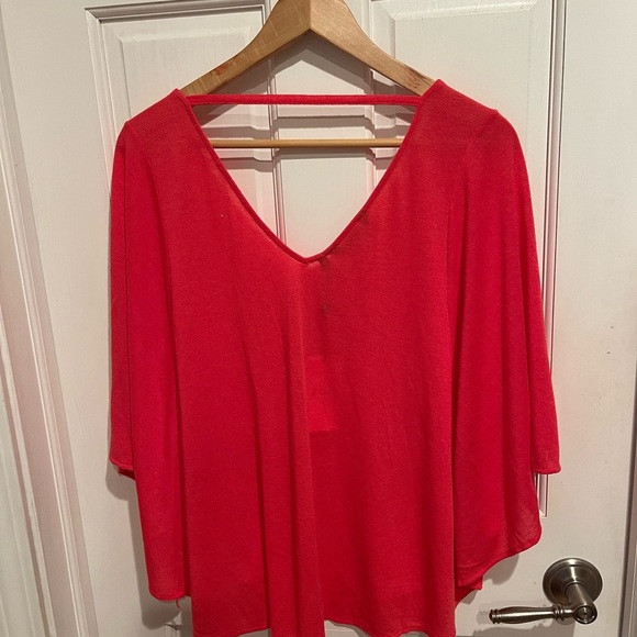Zoa New York Redish Pink V-Neck Blouse XS - Picture 5 of 6